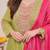 green silk chinnon embroidered kurti set with pure silk dupatta