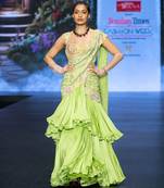 Green embroidered rawsilk saree