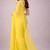 Lime yellow color plain georgette designer saree with blouse