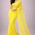 Lime yellow color plain georgette designer saree with blouse