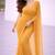 Honey color plain georgette designer saree with blouse
