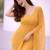 Honey color plain georgette designer saree with blouse