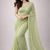Pista  color plain georgette designer saree with blouse