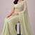 Pista  color plain georgette designer saree with blouse