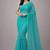 Aqua color plain georgette designer saree with blouse