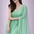 Mint  color plain georgette designer saree with blouse