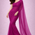 Frandango color plain georgette designer saree with blouse