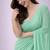 Mint  color plain georgette designer saree with blouse