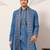 Blue viscose silk thread with sequence embroidered work kurta dupatta