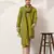 Fluorescent green viscose silk thread with sequence embroidered work kurta dupatta