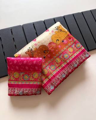 Off White Color Pashmina Jaqurad Weaving Work Dola Silk Saree 1