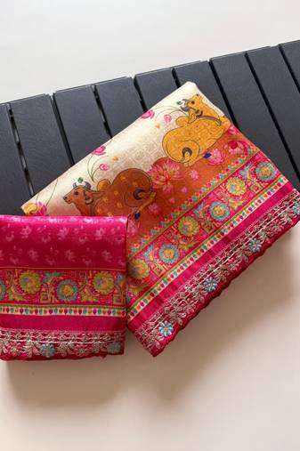 Off White Color Pashmina Jaqurad Weaving Work Dola Silk Saree