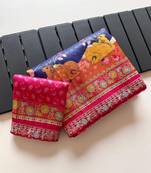 Blue Color Pashmina Jaqurad Weaving Work Dola Silk Blend Saree