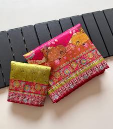 Rani Pink Color Pashmina Jaqurad Weaving Work Dola Silk Blend Saree