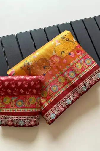 Yellow Color Pashmina Jaqurad Weaving Work Dola Silk Blend Saree