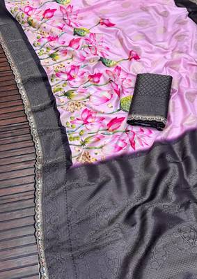 Pink Color Jaqurad Weaving Work Georgette Silk Saree 3