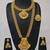 Gold plated south indian bridal jewelry set necklace, long chain earrings and mang tikka