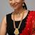 Gold plated south indian bridal jewelry set necklace, long chain earrings and mang tikka