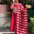 Womens elegant red embroidered kurta with contrast dupatta