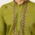 FLUORESENT GREEN VISCOSE SILK THREAD & SEQUINS EMBROIDERED WORK FESTIVAL MARRIAGE PARTY WEAR STRAIGHT KURTA DUPATTA