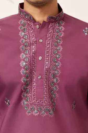 DUSTY PINK VISCOSE SILK THREAD & SEQUINS EMBROIDERED WORK FUNCTION FESTIVAL MARRIAGE PARTY WEAR STRAIGHT KURTA DUPATTA