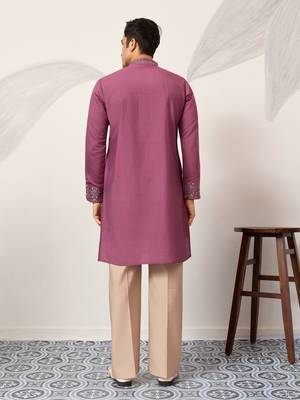 DUSTY PINK VISCOSE SILK THREAD & SEQUINS EMBROIDERED WORK FUNCTION FESTIVAL MARRIAGE PARTY WEAR STRAIGHT KURTA DUPATTA 6
