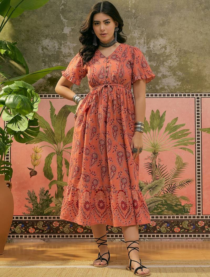 Sangria printed maxi dress