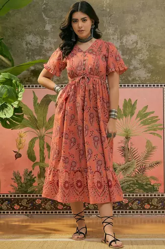 Sangria printed maxi dress