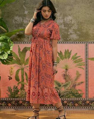 Sangria printed maxi dress 4