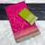 Rani Pink Color Jaqurad Weaving work Georgette Khadi Saree