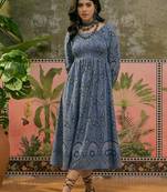 Sangria printed smocked dress