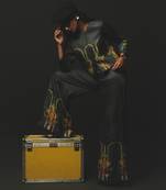 Charcoal embroidered linen co ord set