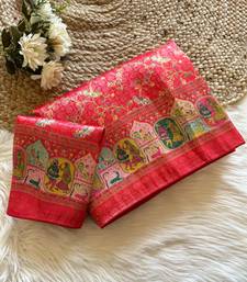 Red Color Jari &Jaqurad weaving Work Silk Blend Saree