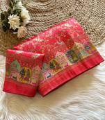 Red Color Jari &Jaqurad weaving Work Silk Blend Saree