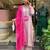 Women pink straight kurta with pants & leheriya dupatta