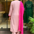 Women pink straight kurta with pants & leheriya dupatta