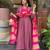 Women onion anarkali kurta with pink dupatta