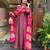 Women onion anarkali kurta with pink dupatta