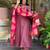 Women onion anarkali kurta with pink dupatta