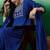 Emerald royal blue embroidered kurta pant set with dupatta