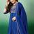 Emerald royal blue embroidered kurta pant set with dupatta