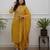 Women mustard embroidered kurta set with dupatta