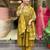 Women yellow embroidered kurta set with dupatta