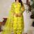 Women lime green embroidered kurta set with dupatta