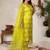 Women lime green embroidered kurta set with dupatta