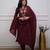 Women maroon embroidered kurta set with dupatta
