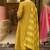 Women yellow embroidered kurta set with dupatta