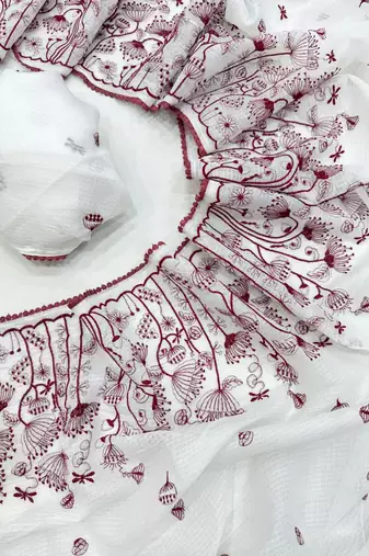 White Colour Primium Soft Kota Doriya Saree 