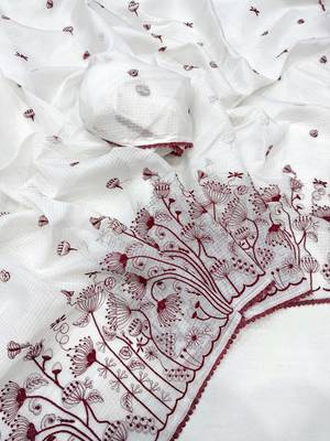 White Colour Primium Soft Kota Doriya Saree  4