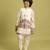 White viscose silk nehru jacket set with sequins embroidered work